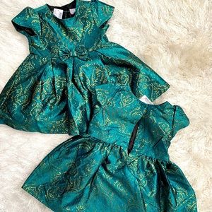 Girls Patterned Green&Gold Children’s Place Dress
